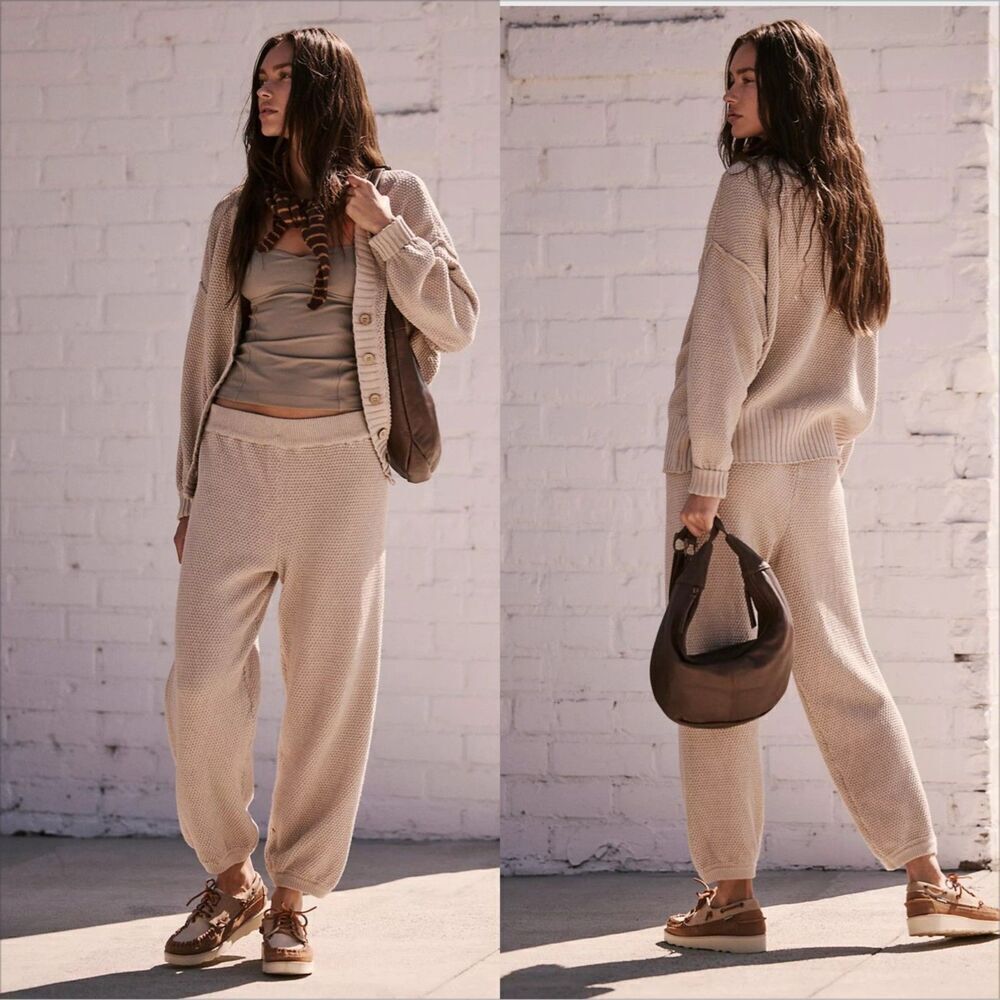 Free People Beach Hailee Balloon Jogger Pant Size Small Cotton High Rise Peyote